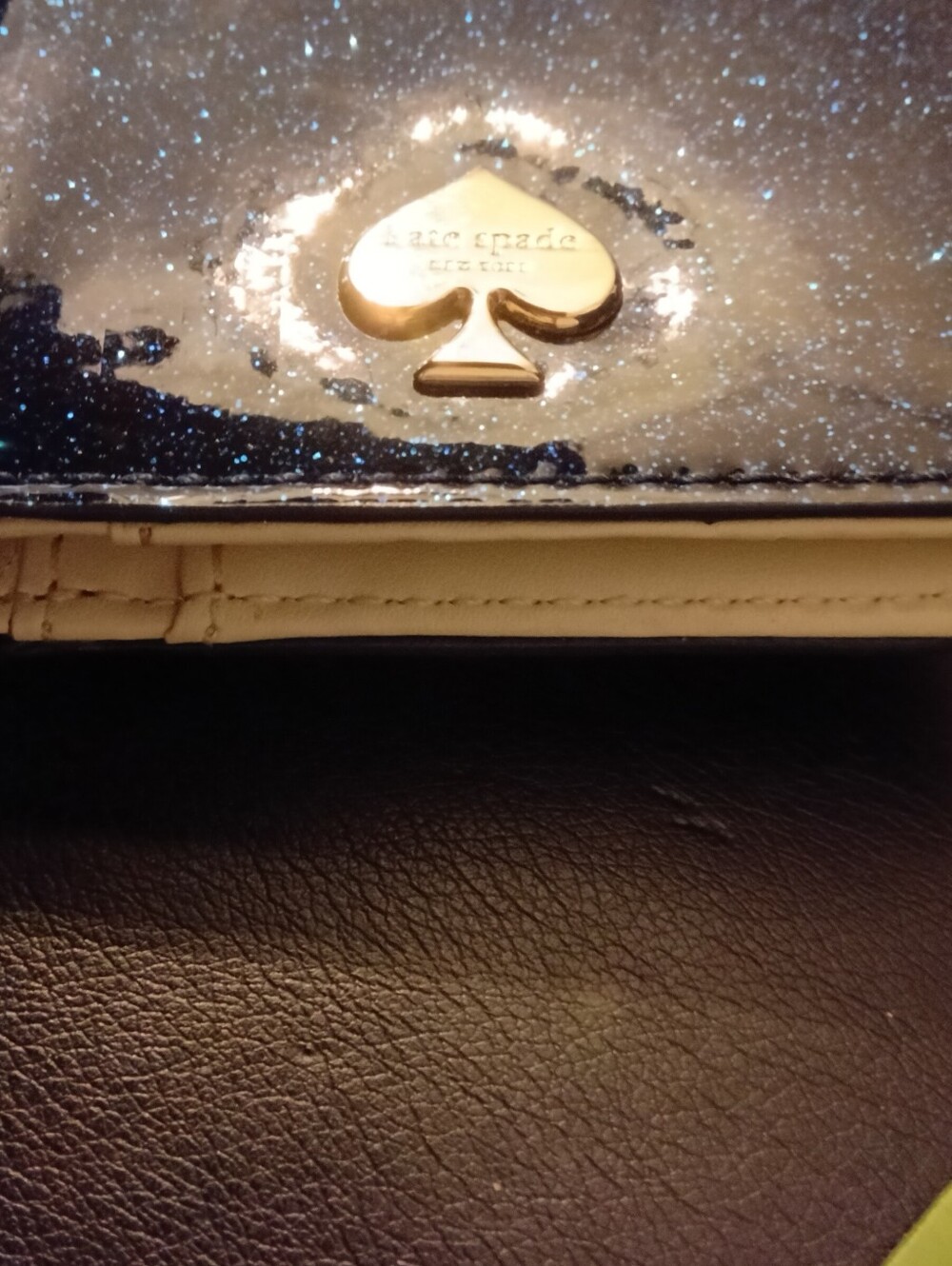 kate spade NY Stacy navy glitter bug zip bi-fold card wallet NWOT - Picture 8 of 9